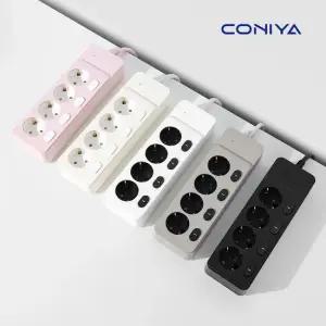 코니야 푸쉬탭 V2 국산 멀티탭 개별스위치 컬러 멀티탭 4구 1M 과부하차단