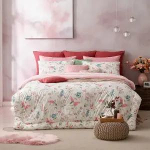 [시즌오프] 고밀도 바이오워싱 모달코든 벨로아 블러쉬가든 핑크 차렵패드세트 S Q K