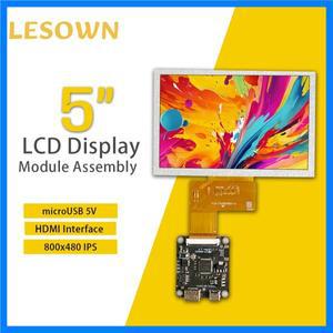 LESOWN 5 인치 LCD 화면 800x480 HD IPS TTL 40PIN HDMI 호환 소형 미니 디스플레이 모듈(카메라 PC용 제어