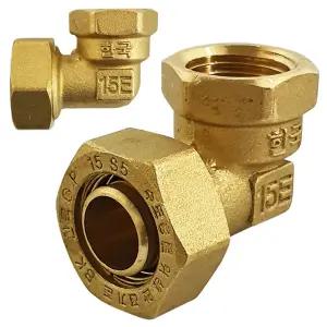 황동 이음 쇠 속엘보 W-6854 15A 엑셀파이프 연결 양방향 XL호스 수도