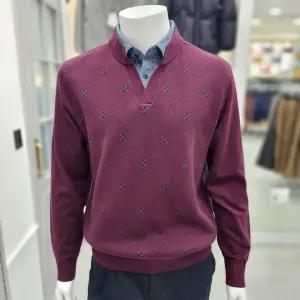 [인디안]셔츠 레이어드 패턴 니트 스웨터 MITBP4F821115_SH