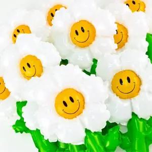 집회 단체 손잡이 꽃모양 은박풍선10P 초등학교 벽장식 영어학원