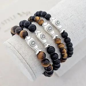 [윤가금방] 길한 실버 99.9 오닉스 호안석 물고기 팔찌 재물복 성공운 행운 수능기원 자식운 기원