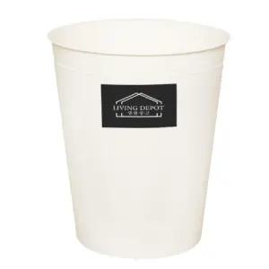 생활창고 크림 오픈 휴지통 5.5L원통 플라스틱 뚜껑없는 수거함 쓰레기통 심플