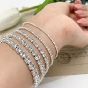 여성 스와로브스키 큐빅 테니스 팔찌 써지컬 실버 로즈골드 명품 커플