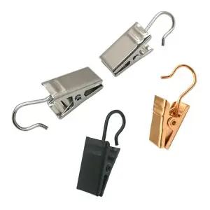 [라미컴퍼니]커튼 집게링 고리 집게 화이트 고리집게 커텐 부자재 철제 가림막 네트망 커튼집게 스틸 핀