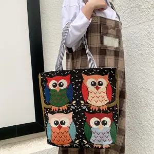 빅 쇼퍼 부엉이 숄더 가방 에코백 패션 여행 사이즈