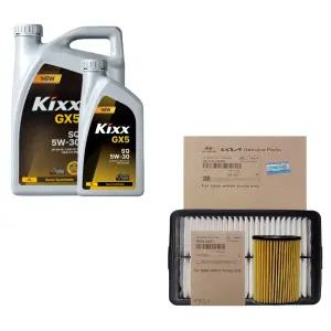 더뉴 코나 2.0 가솔린 킥스 GX5 5W30 5L 엔진오일 순정 오일필터 에어필터 세트
