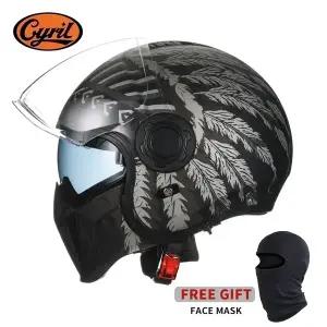 바이크 오토바이 반모헬맷 모듈형 헬멧 더블 렌즈 풀 페이스 남자 여자 레트로 복고풍 엔틱 도트 오픈 카스