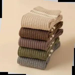 긴양말 여성 내추럴 2선 니삭스 롱 포인트 골지양말