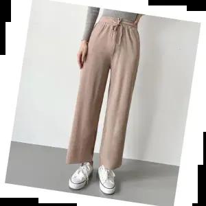 편한바지 겨울 따뜻한 모앙드 골지 스판 세미 와이드 팬츠