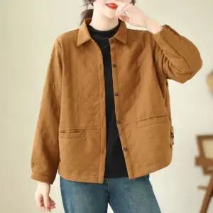 중년 엄마 봄가을 캐주얼 쇼트 코트