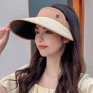 여성 블랙코팅 G밀짚 골프모자 썬캡 OLM098