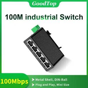 GoodTop 5 포트 100Mbps 산업용 스위치 10100M 미니 산업 이더넷 네트워크 스위치 DIN 레일 장착 플러그 앤