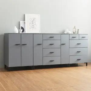 [우아미가구]이솔민 멀티 속깊은 560 수납 2200 풀세트