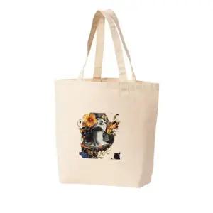 에코백 다양한 사이즈 빈티지 여인 매혹 꽃 모델 프린트에코백