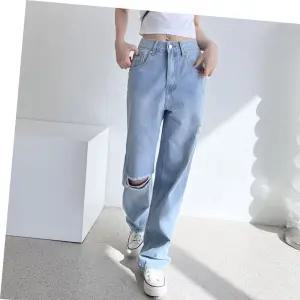 여자하의 SIN 여자빅사이즈 와이드레그 찢청데님 2L- 1010W