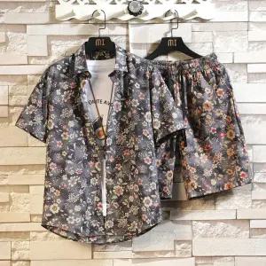 남자 반팔세트 캐주얼 세트 비치 반팔 셔츠 반바지 투피스 힛템