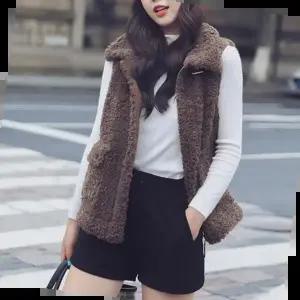 여성 양털 하이넥 집업 조끼 1P 데일리 후리스 겨울