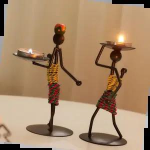 키밍 북유럽 인형 촛대 메탈 인테리어 캔들 홀더