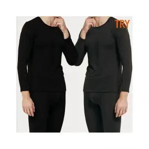 TRY 트라이 남자발열내복 에어로웜 얇은 기능성 겨울 스판 보온내의 상하 세트