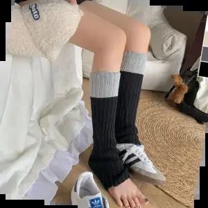 패션발토시 니트 배색 골지 레그워머 겨울 보온 투톤 발토시 1P