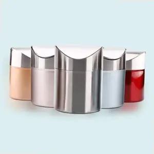 키밍 호텔 미니 스텐 휴지통 뚜껑 화장대 쓰레기통