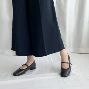 각코 여성 발등 스트랩 메리제인 플랫 학생 단화 구두Y HzV4+3Prp