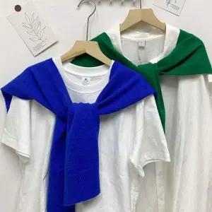 니트 숄 머플러 가디건 어깨 남녀공용 무지