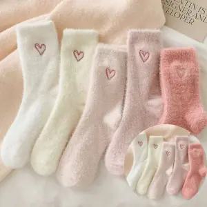 여성 뽀용 앙고라 하트 수면 양말 HH-Z39 앙고라양말