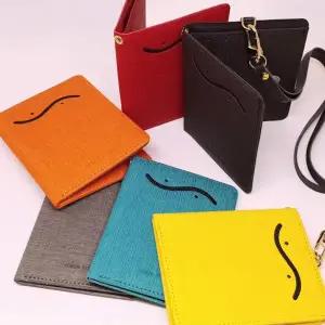 가죽카드지갑 물결 똑딱이 목걸이카드지갑 (10 colors)