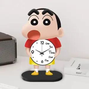 짱구 탁상 시계 무소음 클래식 크레용 신짱 선물 거실 레스토랑 장식 공부 책상 사무실