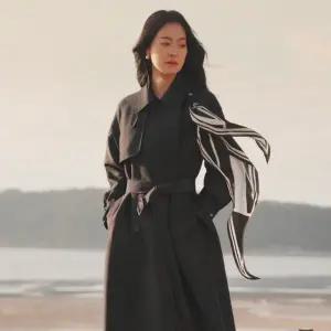 [모르간]26SS 프리미엄 울실크 트렌치코트+실크스카프