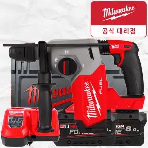 밀워키 M18 FHX-802X 18V 26mm 전동 로터리 해머드릴 SDS PLUS 충전 파괴 함마 앙카 드릴 뿌레카 세트