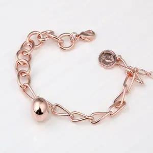 화려한볼륨 큐빅볼드체인 패션팔찌 로즈골드