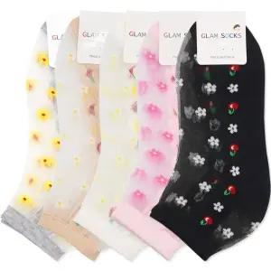 여성 모노 패션 양말 망사 단목 스플 5켤레