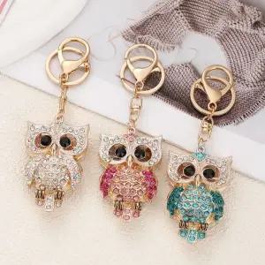 큐빅 부엉이 열쇠고리 행운 기원 가방장식 소원 고리 액세서리
