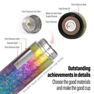 TiTo 티타늄 보온병 물 커피 머그잔 컵 크리스탈 레인보우 크래프트 하이드로플라스크 휴대용 진공 및 400m