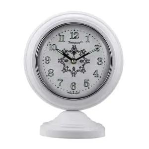 무소음 양면 야광 탁상시계 도금링 화이트 TS-816 BWS