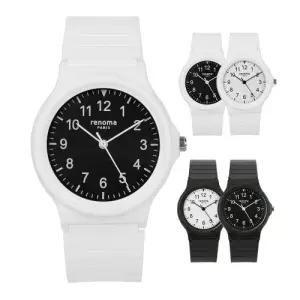 renoma 레노마 학생 수능 시험 저소음 아날로그 우레탄 러버시계 RE6000