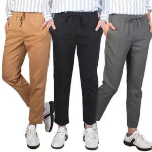 남자스판바지 바넷쏘옴므 남녀공용 무지 9부 밴딩슬랙스팬츠 AD181