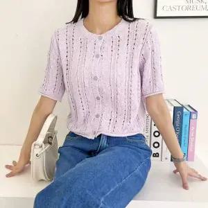 31 MC35HD03 여성 비비 펀칭크롭 가디건 반팔니트