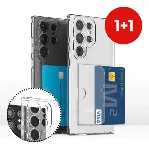 1+1 카메라보호 풀커버 카드 수납 갤럭시 S26 울트라 플러스 투명 젤리 핸드폰 케이스 S942 S947 S948