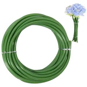 Beinkmake 85mm 그린 튜빙 롤 플라워 번들링 꽃다발 액세서리 스템 와이어 결혼식 튜브 10m328피트 장식