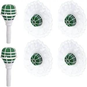 이뮬라스 신부 부케 홀더 웨딩 플라워용 달린 DIY 칼라 인조 레이스가 플로럴 폼 장식 꽃 6세트 핸들