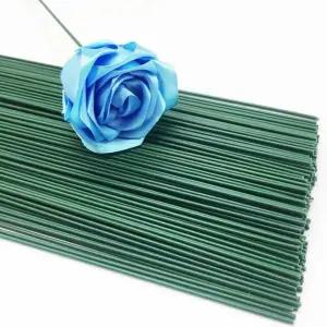 100개 2게이지 그린 플로럴 줄기 와이어 꽃다발 꽃 화환 스터브 인조 지름 공예 2mm 용품 만들기 막대 종이