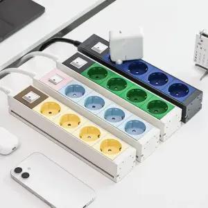 스윗홈 뉴잇 고용량 국산 알루미늄 납작 멀티탭 과부하차단 4구 3m / 컴퓨터 산업용 안전 서버탭 에어컨