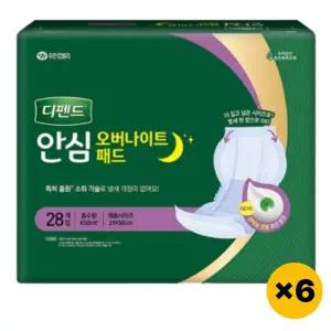 디펜드 안심 오버나이트 패드 성인 속기저귀 28개입, 6개