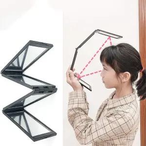 4단 접이식 뒷머리 거울 흰머리뽑기 뒷거울 미용 뒤통수 셀프 이발 가벼운 손거울 정수리 컷 사각 휴대용