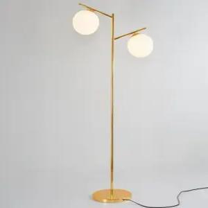 거실 장스탠드 LED조명 북유럽 스타일 골드 투피스